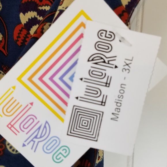 LuLaRoe Madison Teal Fall Floral Skirt Size 3XL - Picture 4 of 4